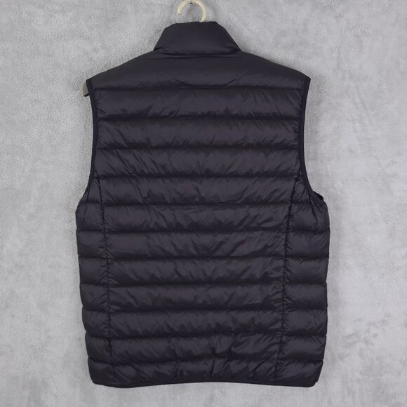 Eddie Bauer Puffer Vest Mens M Full Zip Black 80% Down Lightweight Outdoors Logo - Picture 7 of 12